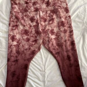 Plus Size 3XL Athleta Tie-Dye Leggings - Cranberry